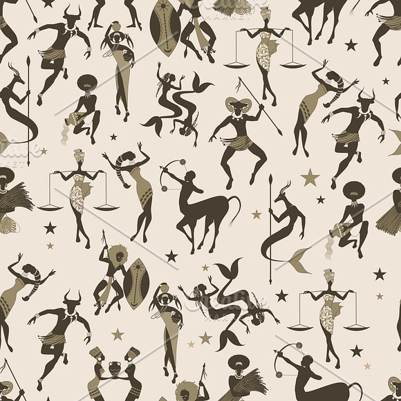 Tribal African Zodiac: Patterns in Illustrations - product preview 2