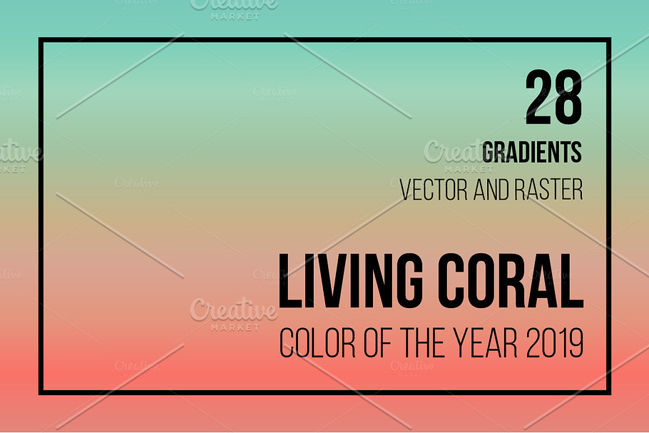28 gradients with LIVING CORAL in Photoshop Gradients - product preview 8