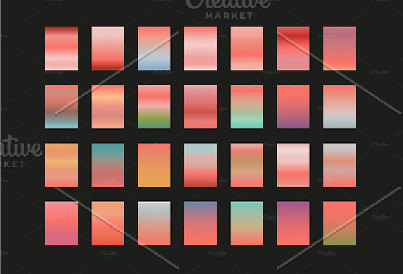 28 gradients with LIVING CORAL in Photoshop Gradients - product preview 1