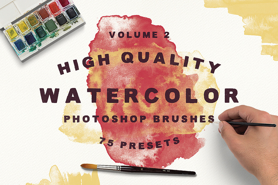 75 Watercolor Brushes - Vol.2 in Photoshop Brushes - product preview 8