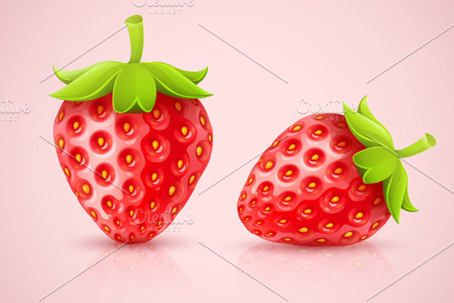 Red strawberries fruits