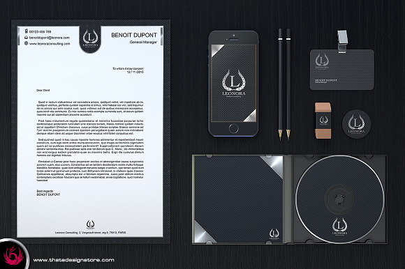 Black Classy Corporate Identity V2 in Stationery Templates - product preview 3