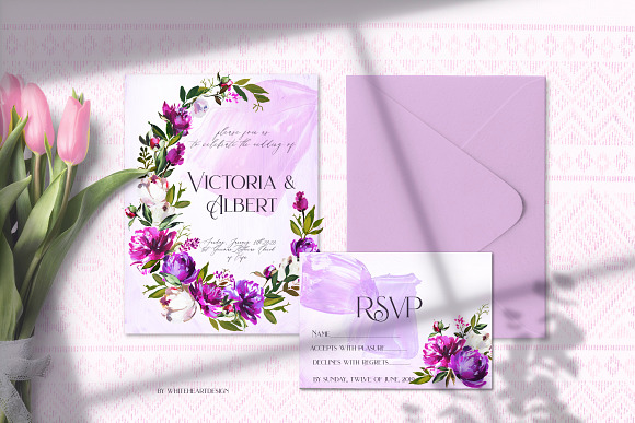 Purple Lush Floral Clip Art Kit in Illustrations - product preview 3