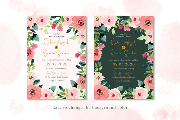 Sweet Floral Wedding Invitation Set in Wedding Templates - product preview 4