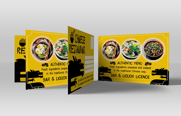 Chinese Food Restaurant PostCard in Postcard Templates - product preview 1