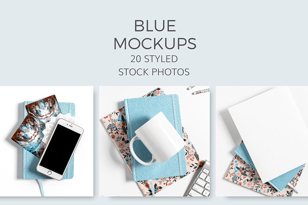 Blue Mockups (20 Images)