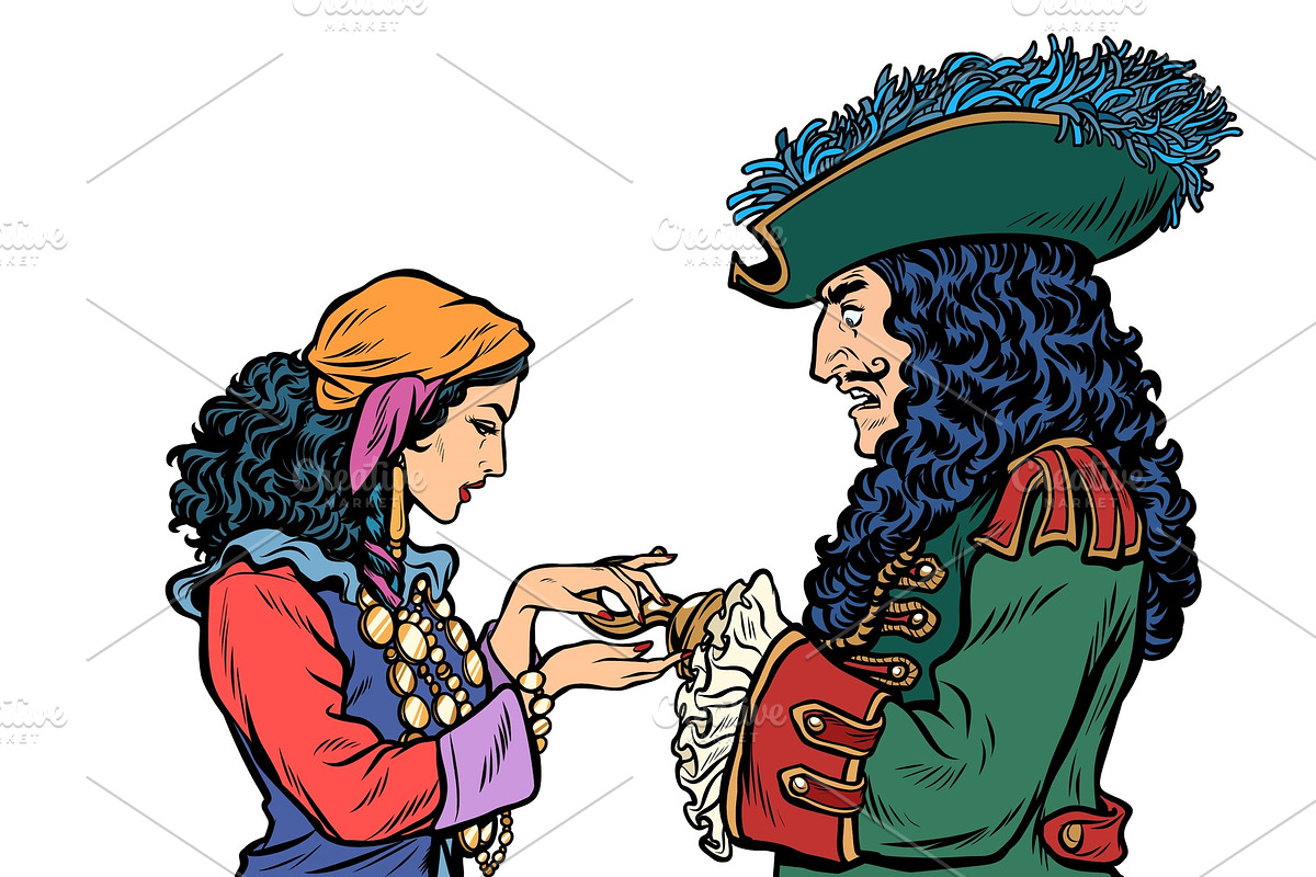fortune teller and pirate with a in Illustrations - product preview 8