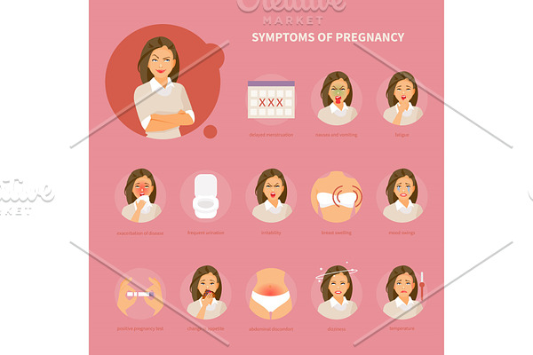 Pregnancy symptoms vector
