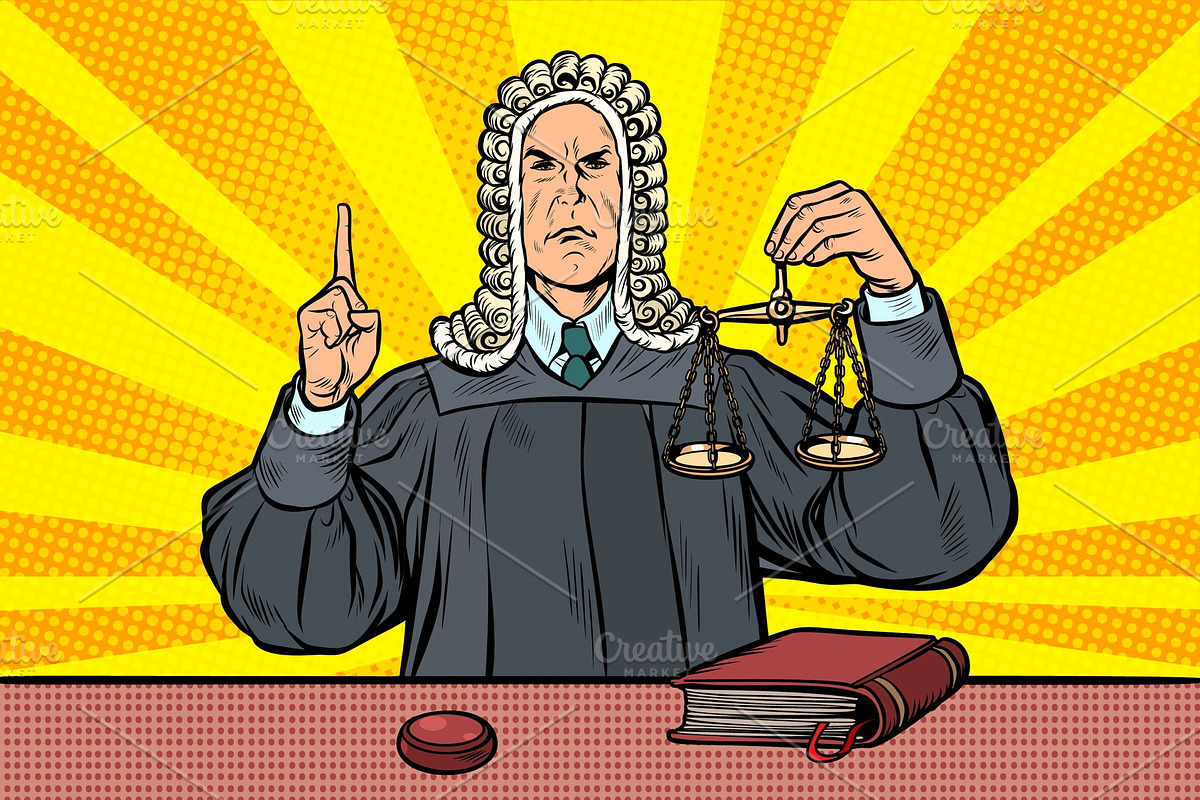 judge in a wig. scales of justice in Illustrations - product preview 8