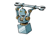 robot with a wrench