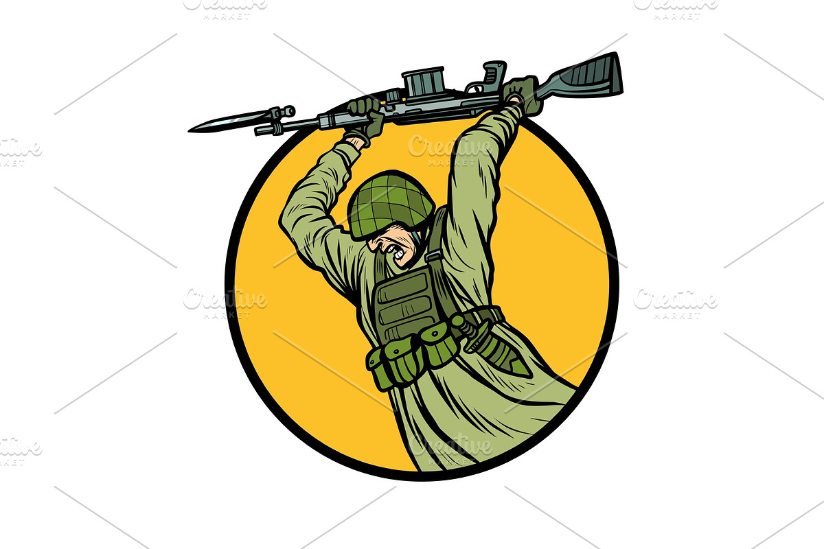 symbol bayonet fighting. soldiers at in Illustrations - product preview 8