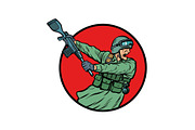 symbol kick the gun butt. soldiers