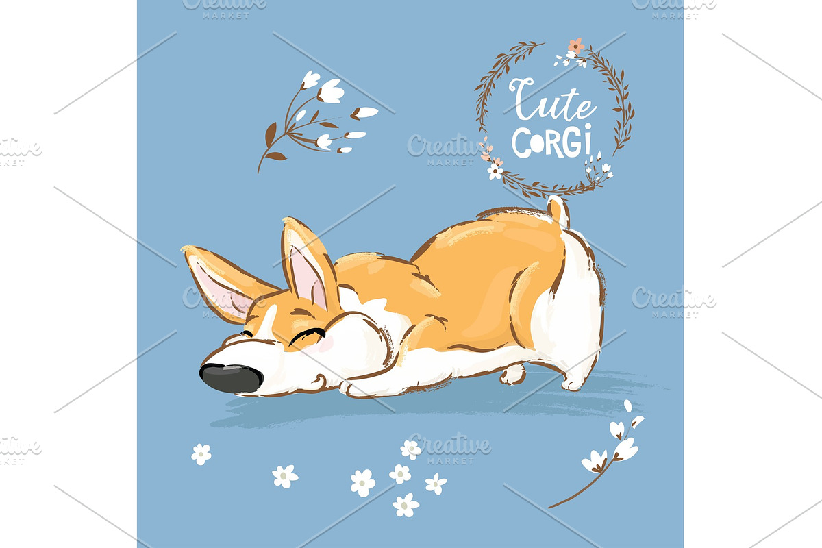 Cute Corgi Dog in Illustrations - product preview 8