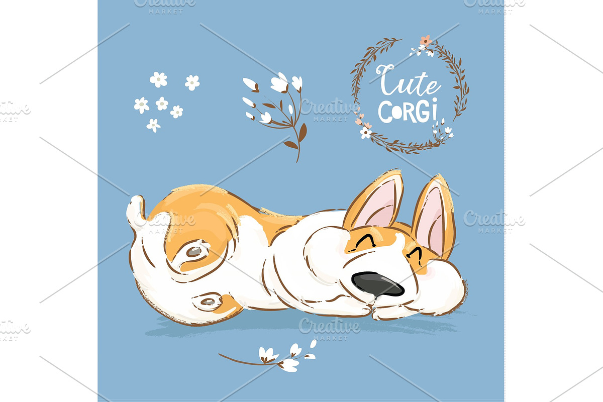Cute Corgi Dog in Illustrations - product preview 8