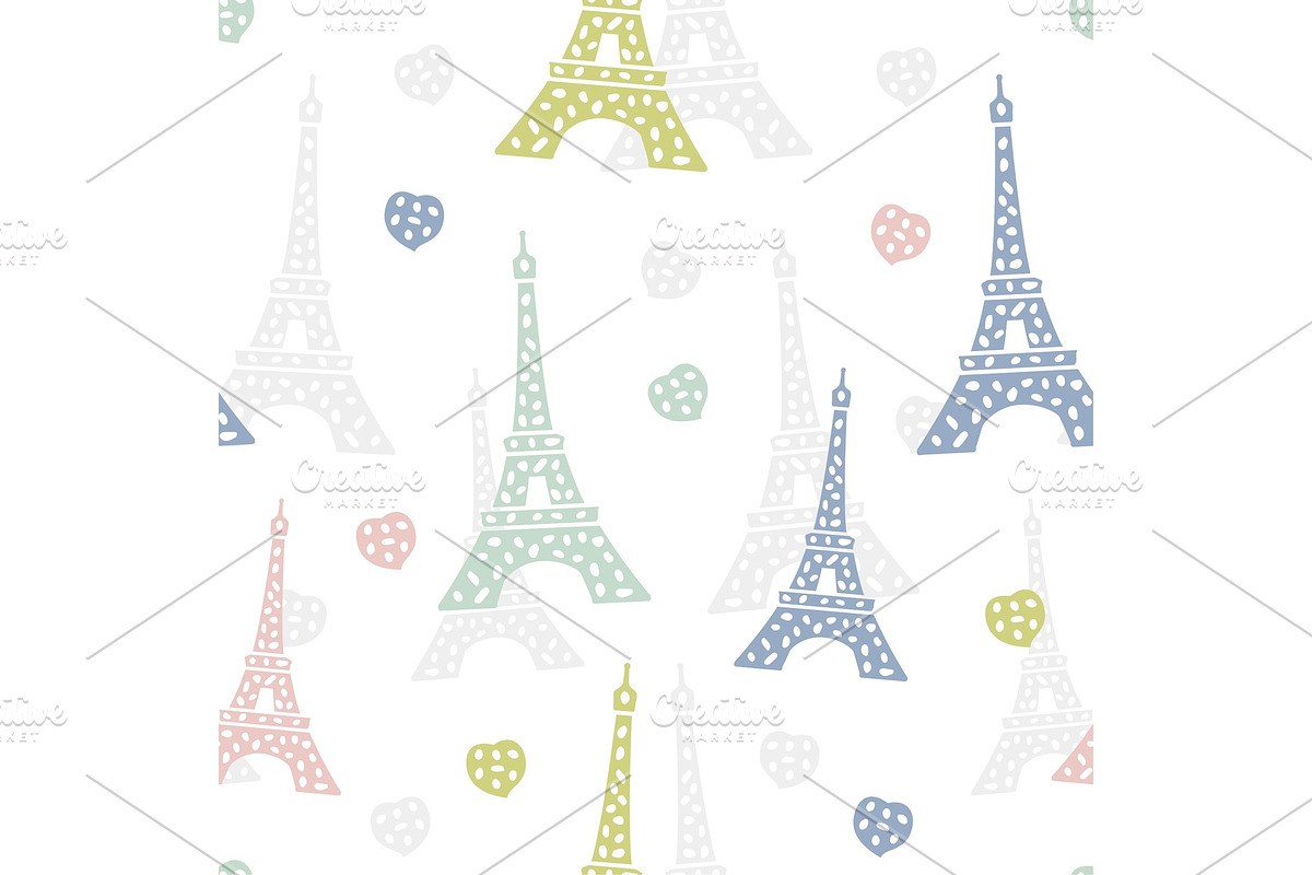 Seamless pattern Paris. French in Objects - product preview 8
