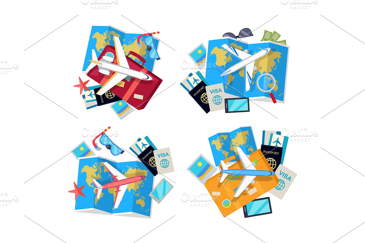 Collection of Four Travel Sets in Illustrations - product preview 8