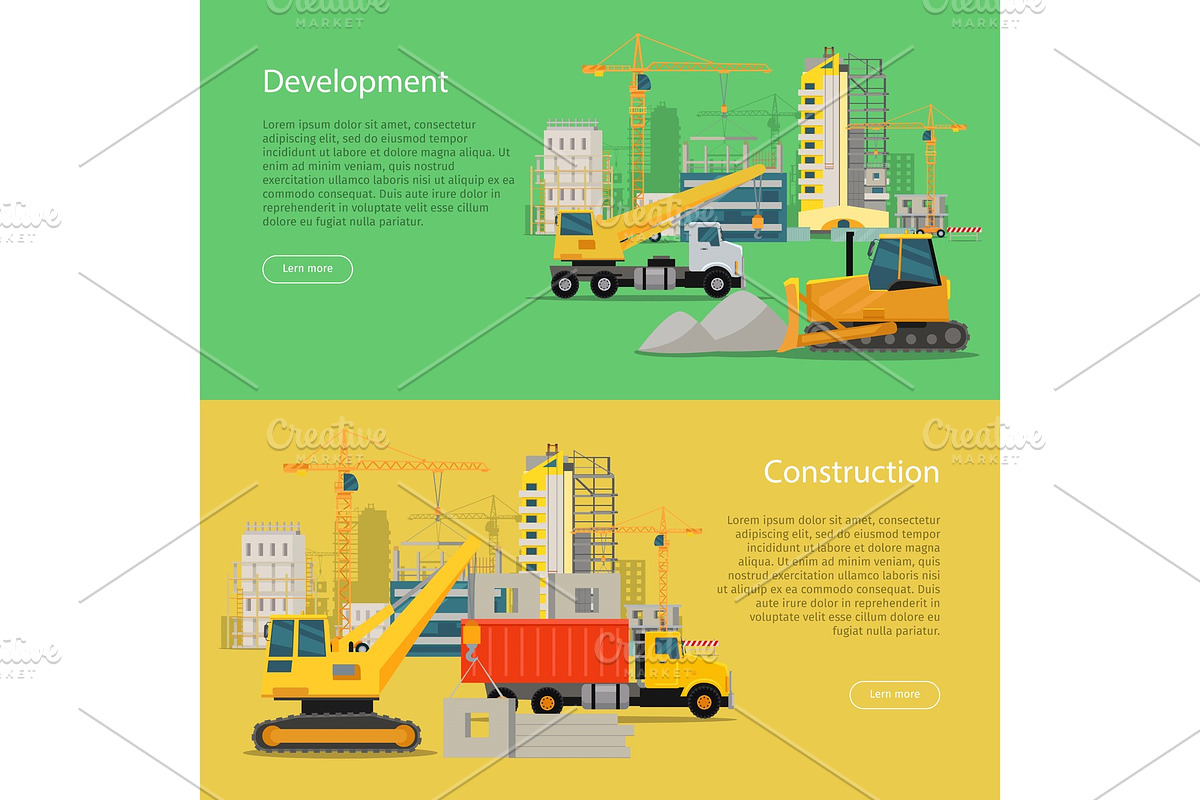 Construction Development Banner in Illustrations - product preview 8