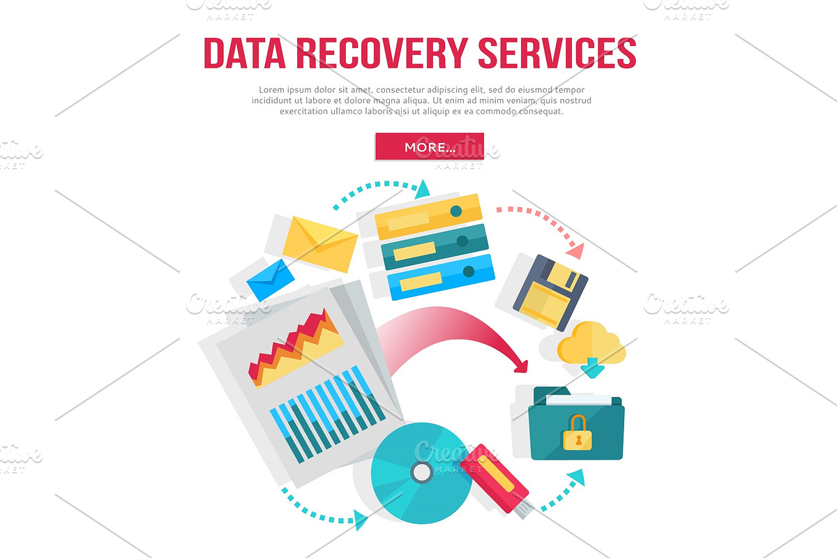 Data Recovery Services Banner in Illustrations - product preview 8