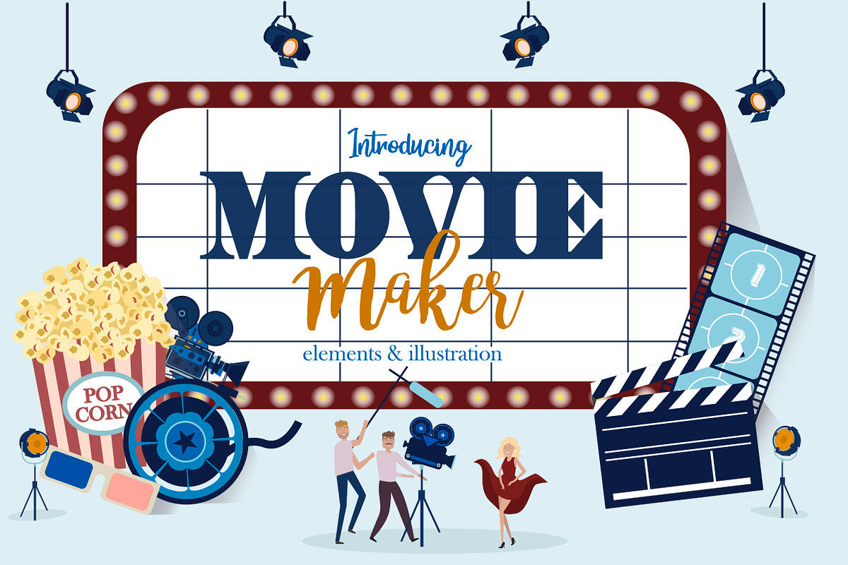 Movie maker collection in Illustrations - product preview 8