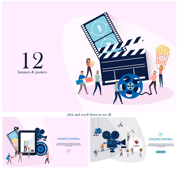 Movie maker collection in Illustrations - product preview 3