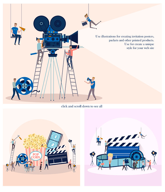 Movie maker collection in Illustrations - product preview 4