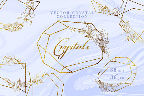 Vector collection of Crystal shapes 