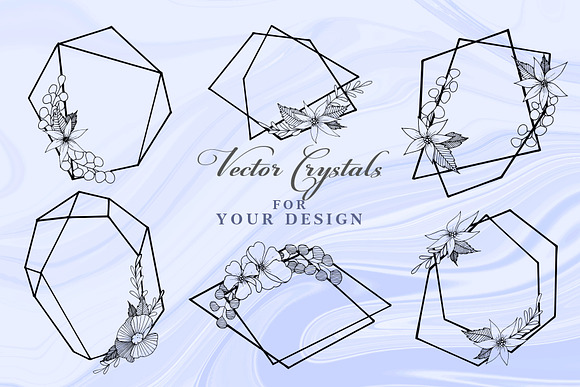Vector collection of Crystal shapes  in Illustrations - product preview 1