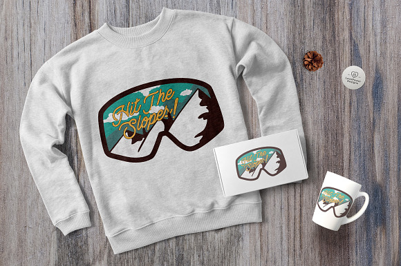 Hit The Slopes - Mountain Logo Patch in Logo Templates - product preview 1