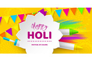 Happy Holi colorful design for