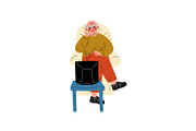 Senior Man Sitting on Armchair