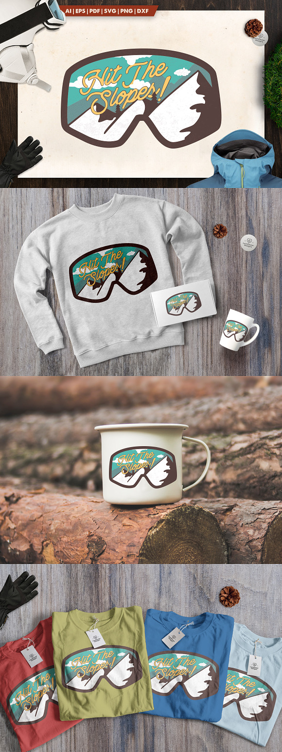 Hit The Slopes - Mountain Logo Patch in Logo Templates - product preview 3