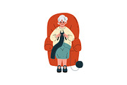 Senior Woman Sitting in Armchair