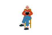 Elderly Man Sitting on Chair
