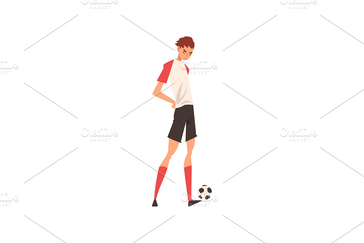 Professional Soccer Player Standing in Illustrations - product preview 8
