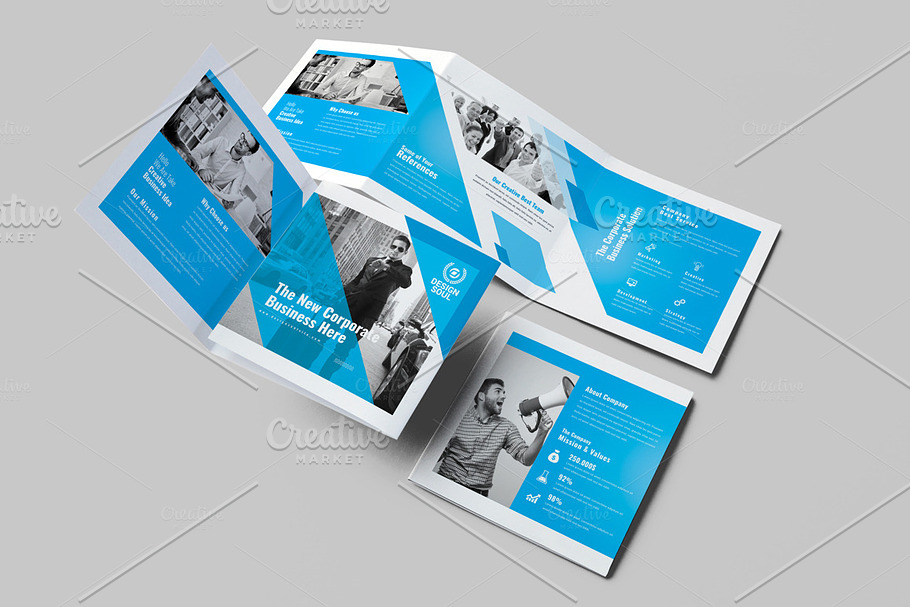 Square Trifold Brochure in Brochure Templates - product preview 8