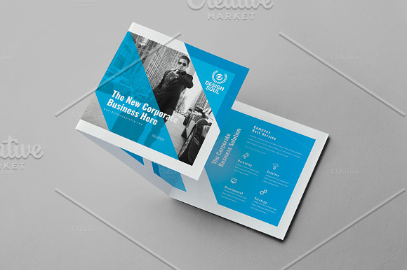 Square Trifold Brochure in Brochure Templates - product preview 1