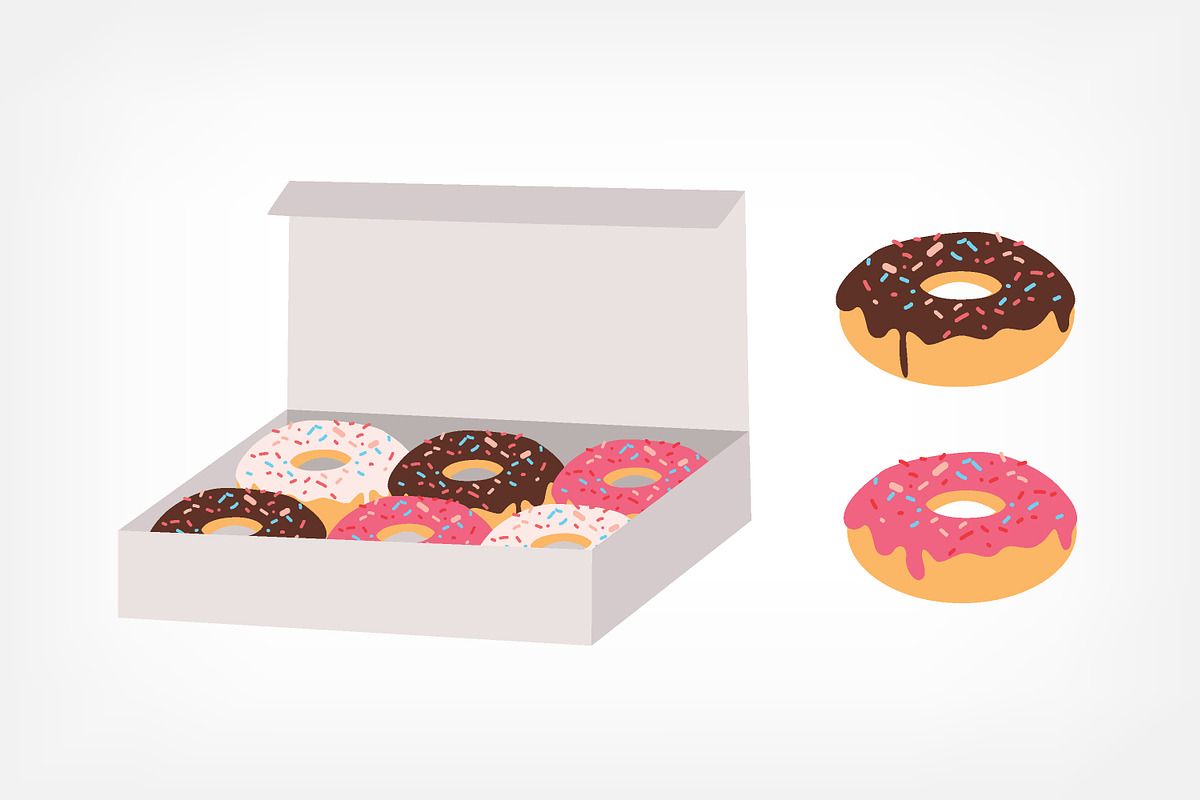 Donut box in Illustrations - product preview 8