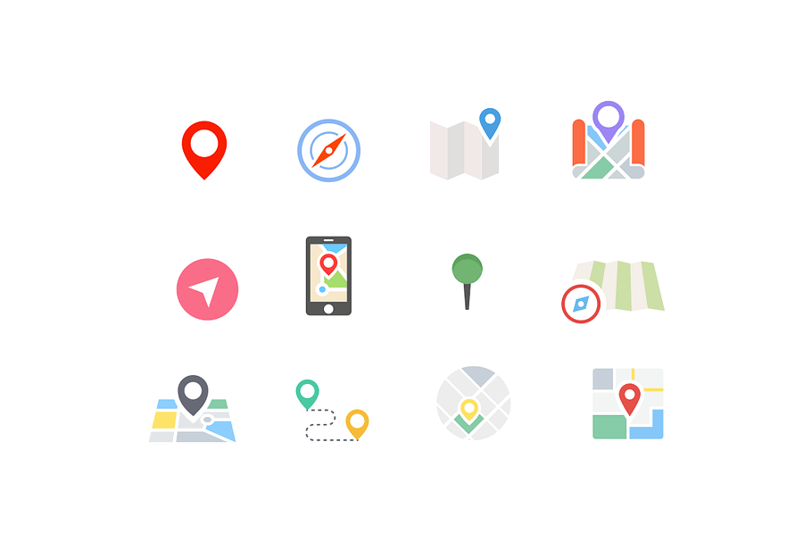 12 Map Location Pin Icons in Icons - product preview 8