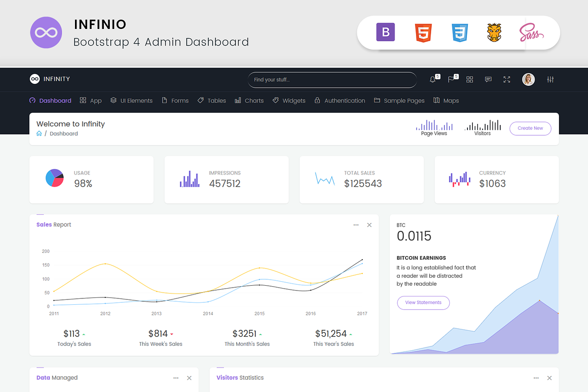 InfiniO - Bootstrap4 Admin template in Bootstrap Themes - product preview 8