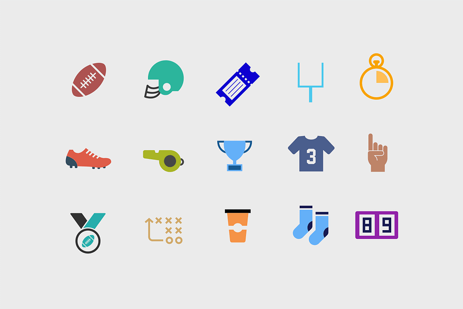 15 American Football Icons in Icons - product preview 8