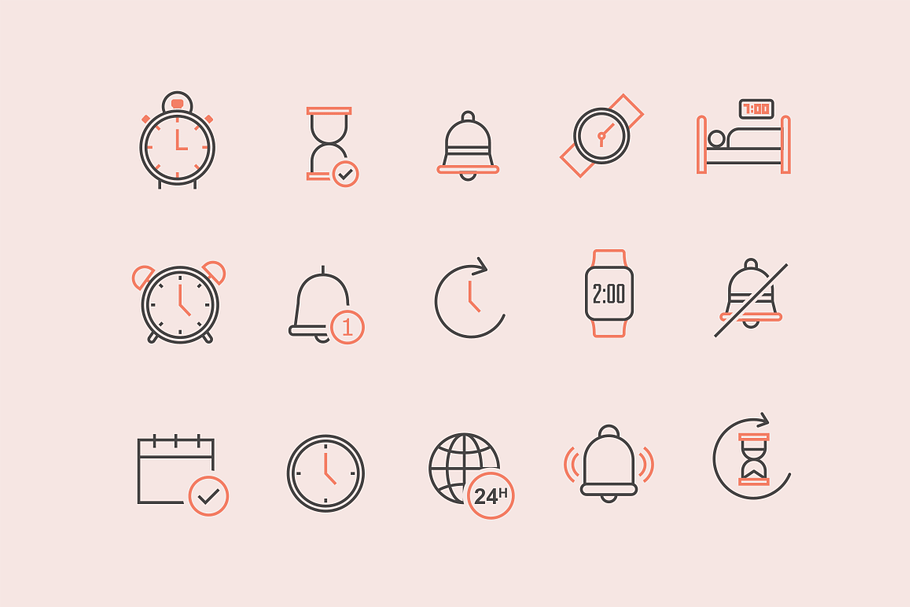 15 Time Alarm Notification Icons in Icons - product preview 8