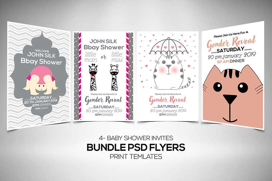 Baby Shower Invites Psd Flyer Bundle in Flyer Templates - product preview 8