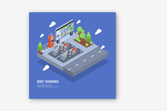 Bike sharing illustration and banner in Illustrations - product preview 2