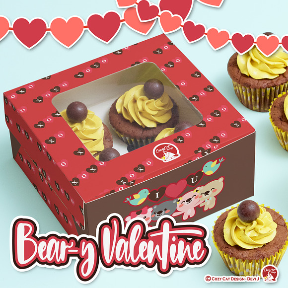 Beary Valentine Digital Clip Art in Illustrations - product preview 5