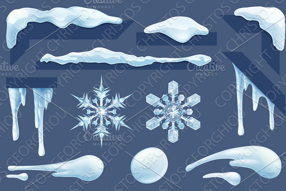 Frozen Icicles Ice and Snow Winter in Illustrations - product preview 8