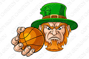 Leprechaun Holding Basketball Ball