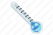 Cold Thermometer Pixel Art Icon