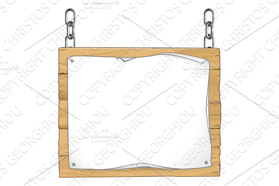 Scroll Wooden Sign Hanging From