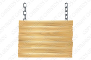 Wooden Sign Hanging From Chains