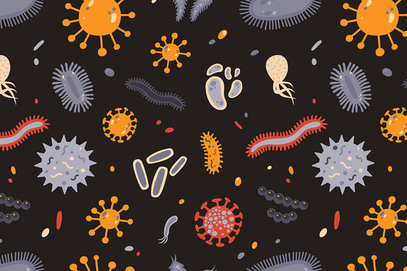 Microbes set and seamless in Illustrations - product preview 7